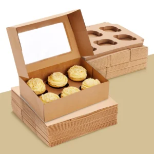brown pastry boxes