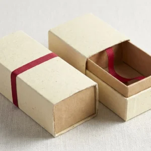 Custom 30ml Bottle Boxes, closed and open view in butter cream, bulk and wholesale with no minimum order