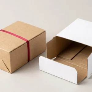 Custom Auto Bottom Counter Display Boxes, closed and open view in natural kraft and white, bulk and wholesale with no minimum order