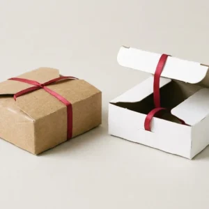 Custom Blunt Boxes, closed and open view in natural kraft and white, bulk and wholesale with no minimum order
