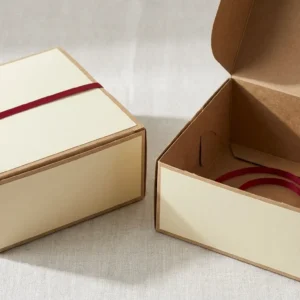 Custom Cake Bakery Boxes, closed and open view in butter cream, bulk and wholesale with no minimum order