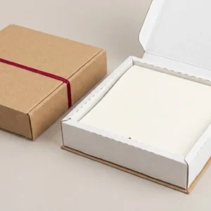 Custom Calendar, closed and open view in natural kraft and white, bulk and wholesale with no minimum order