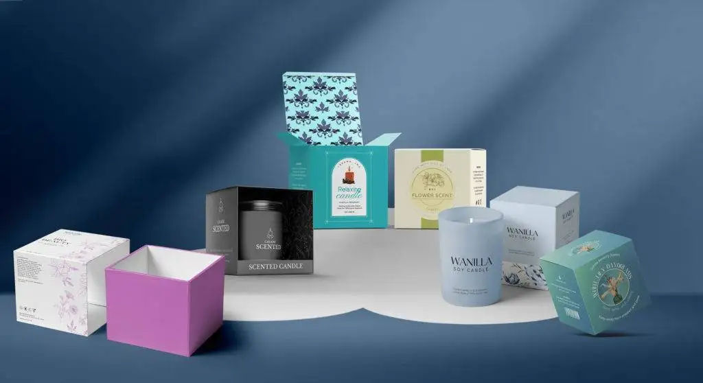 Custom candle boxes with elegant designs and branding.
