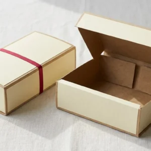 Custom Candy Wrapping Paper, closed and open view in butter cream, bulk and wholesale with no minimum order