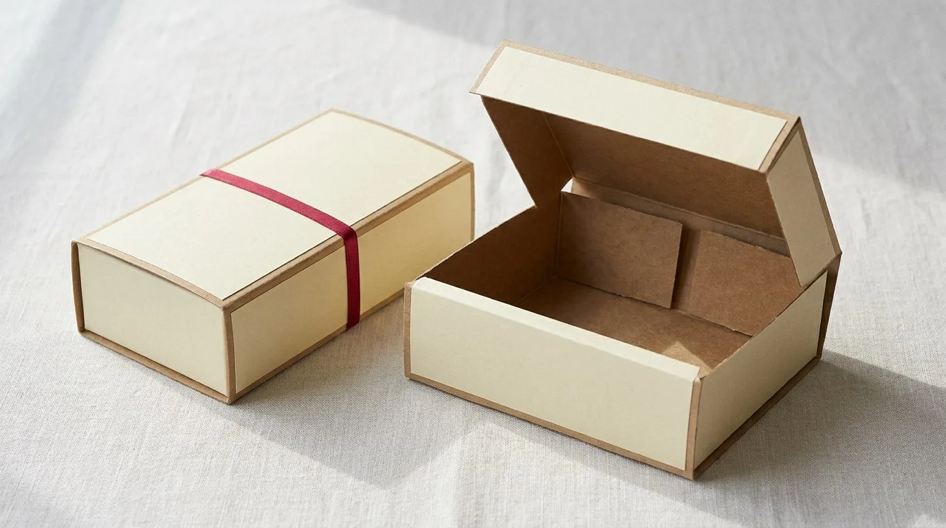 Custom Candy Wrapping Paper, closed and open view in butter cream, bulk and wholesale with no minimum order