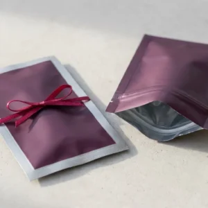 Custom Cannabis Cartridge Packaging, closed and open view in deep plum, bulk and wholesale with no minimum order