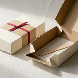 Custom Cheese paper, closed and open view in butter cream, bulk and wholesale with no minimum order