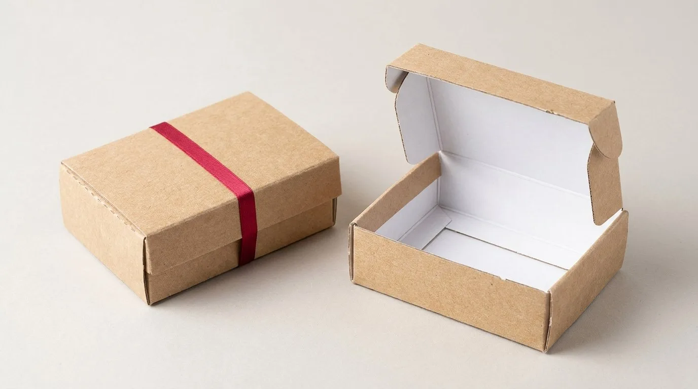 Custom Concentrate Packaging, closed and open view in natural kraft and white, bulk and wholesale with no minimum order