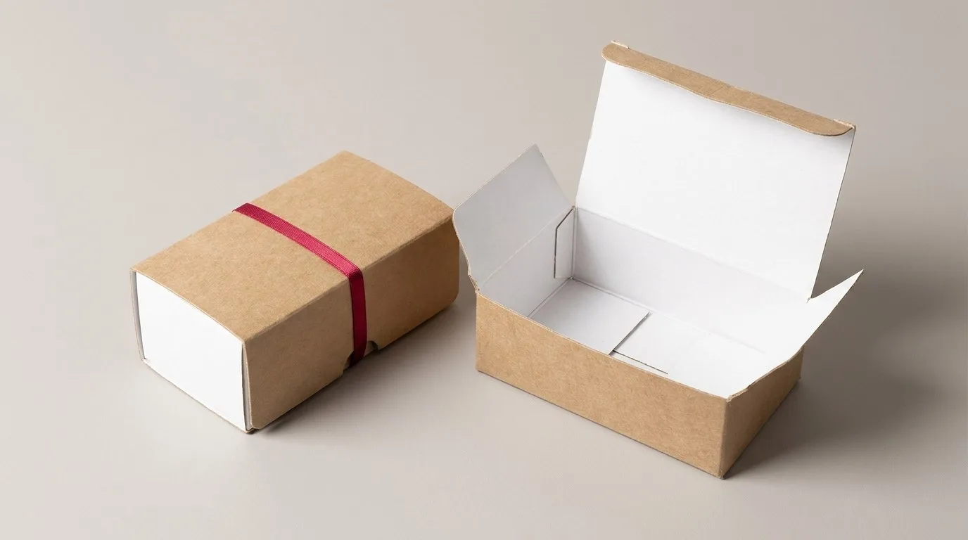 Custom Dietary Supplement Packaging, closed and open view in natural kraft and white, bulk and wholesale with no minimum order