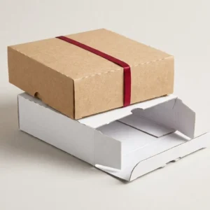 Custom Dispenser Boxes, closed and open view in natural kraft and white, bulk and wholesale with no minimum order