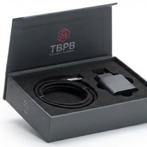 Custom electronics packaging box with foam insert