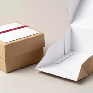 Custom Flower Box, closed and open view in natural kraft and white, bulk and wholesale with no minimum order