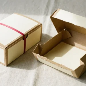 Custom Food Boxes, closed and open view in butter cream, bulk and wholesale with no minimum order