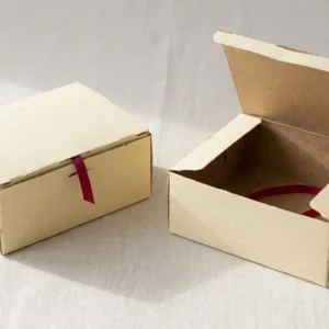Custom Food Counter Display Boxes, closed and open view in butter cream, bulk and wholesale with no minimum order