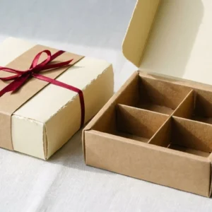 Custom Food Subscription Boxes, closed and open view in butter cream, bulk and wholesale with no minimum order