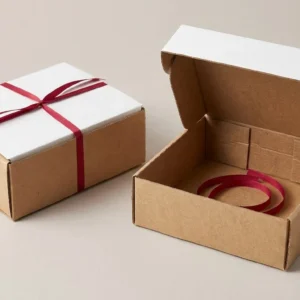 Custom Football Boxes, closed and open view in natural kraft and white, bulk and wholesale with no minimum order