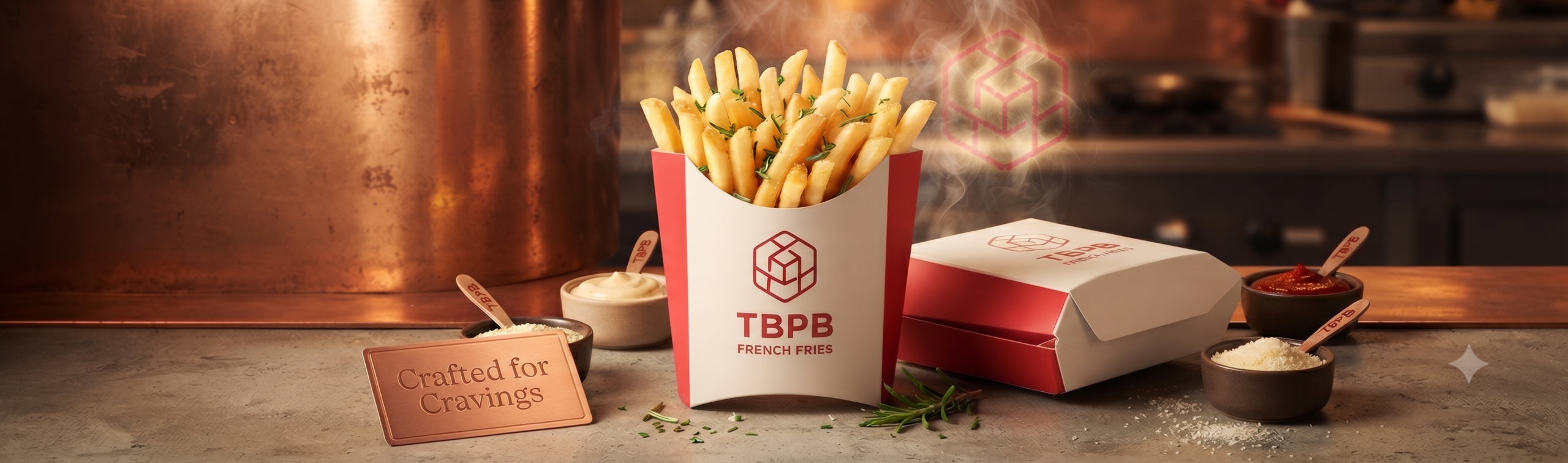 Custom french fry scoop box