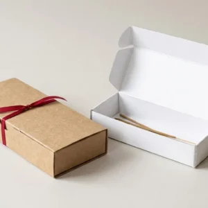 Custom Incense Boxes, closed and open view in natural kraft and white, bulk and wholesale with no minimum order