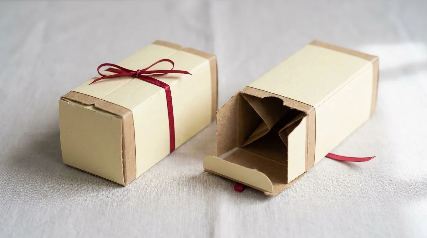 Custom Juice Boxes, closed and open view in butter cream, bulk and wholesale with no minimum order