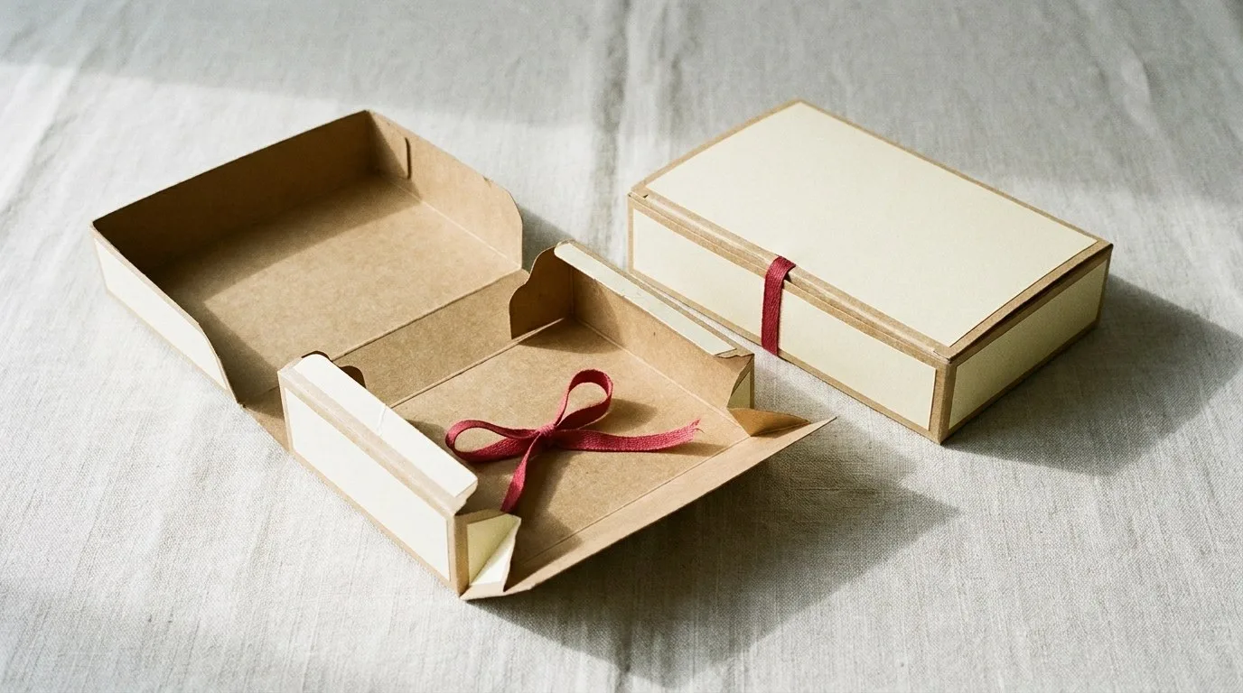 Custom Pancake boxes, closed and open view in butter cream, bulk and wholesale with no minimum order