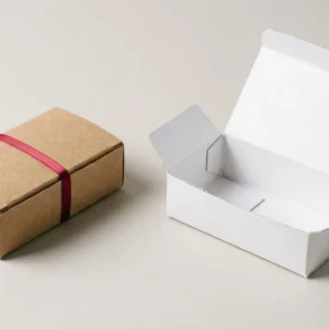 Custom Paper Inserts, closed and open view in natural kraft and white, bulk and wholesale with no minimum order