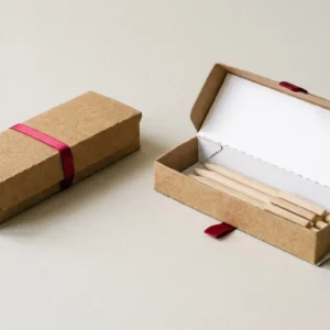 Custom Pens with Custom Printing, closed and open view in natural kraft and white, bulk and wholesale with no minimum order