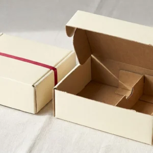 Custom Pet Food Boxes, closed and open view in butter cream, bulk and wholesale with no minimum order