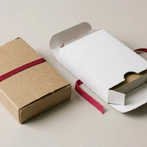 Custom Playing Card Boxes, closed and open view in natural kraft and white, bulk and wholesale with no minimum order