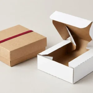Custom Pop up Display Boxes, closed and open view in natural kraft and white, bulk and wholesale with no minimum order