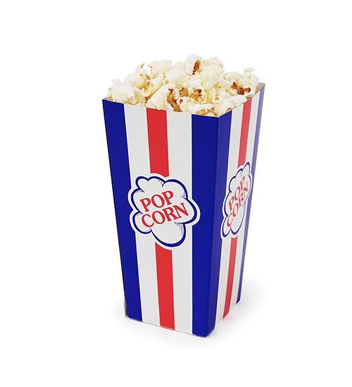 Custom popcorn boxes with unique designs, perfect for events, movie nights, and branded packaging.