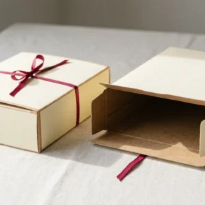 Custom Printed Cereal Boxes, closed and open view in butter cream, bulk and wholesale with no minimum order