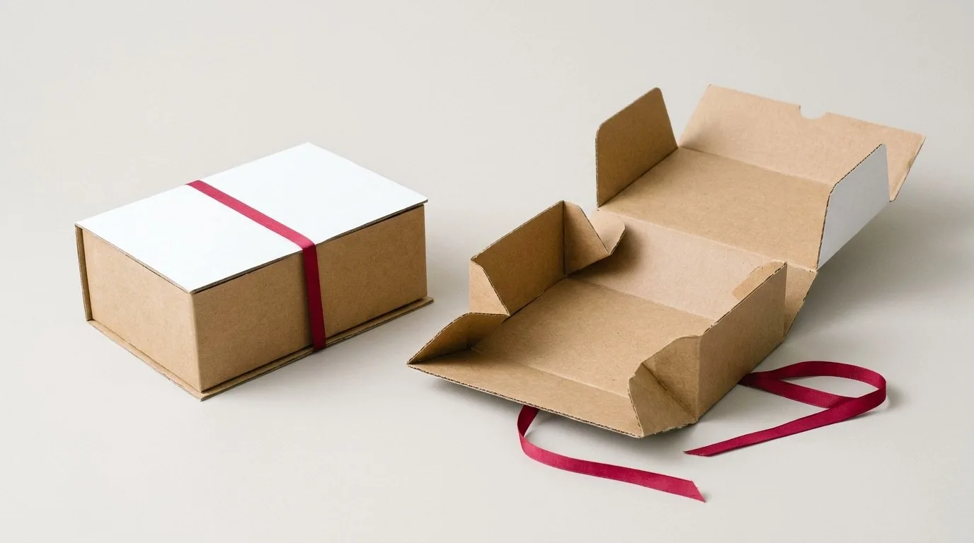 Custom Research Diagnostic Boxes, closed and open view in natural kraft and white, bulk and wholesale with no minimum order