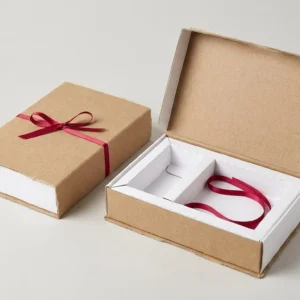 Custom Test Kit Packaging, closed and open view in natural kraft and white, bulk and wholesale with no minimum order