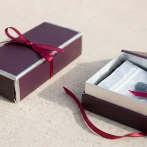 Custom THC E Cigarette Boxes, closed and open view in deep plum, bulk and wholesale with no minimum order