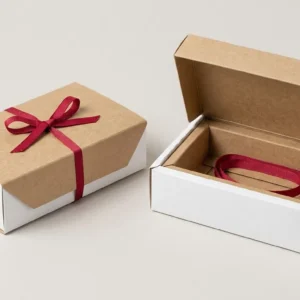 Custom Vitamins and Supplements Packaging, closed and open view in natural kraft and white, bulk and wholesale with no minimum order