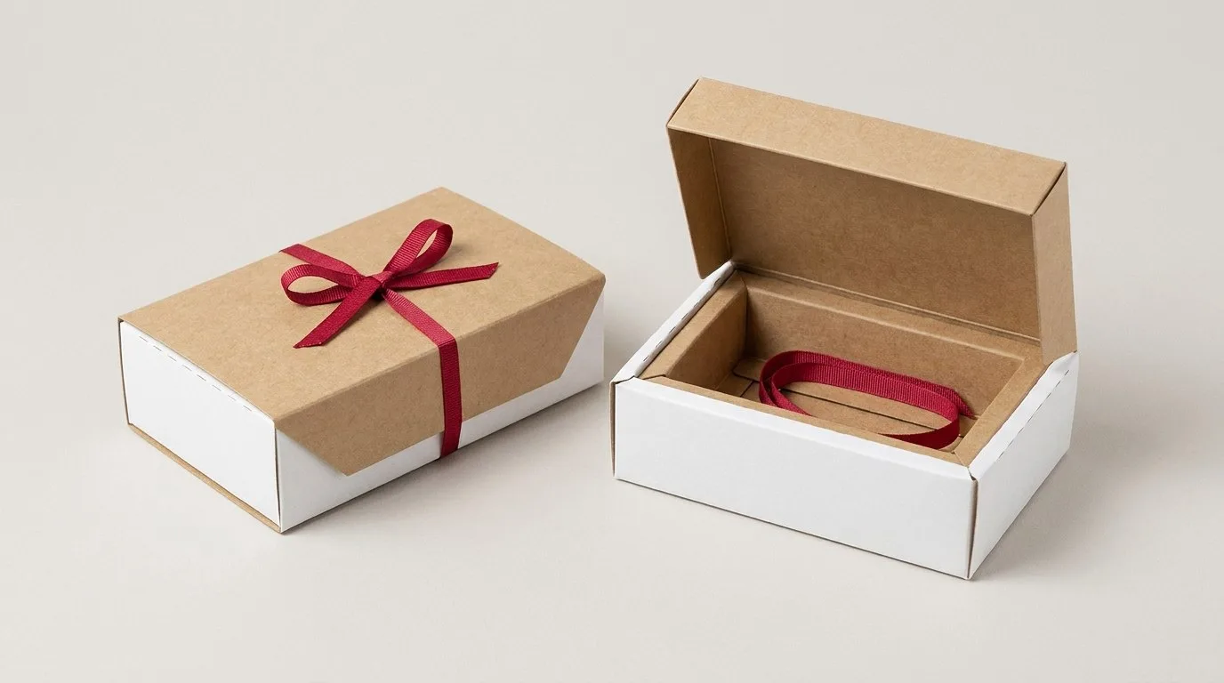 Custom Vitamins and Supplements Packaging, closed and open view in natural kraft and white, bulk and wholesale with no minimum order