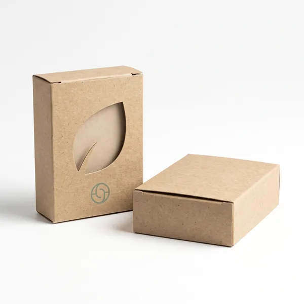 Custom eco friendly soap boxes kraft die cut window